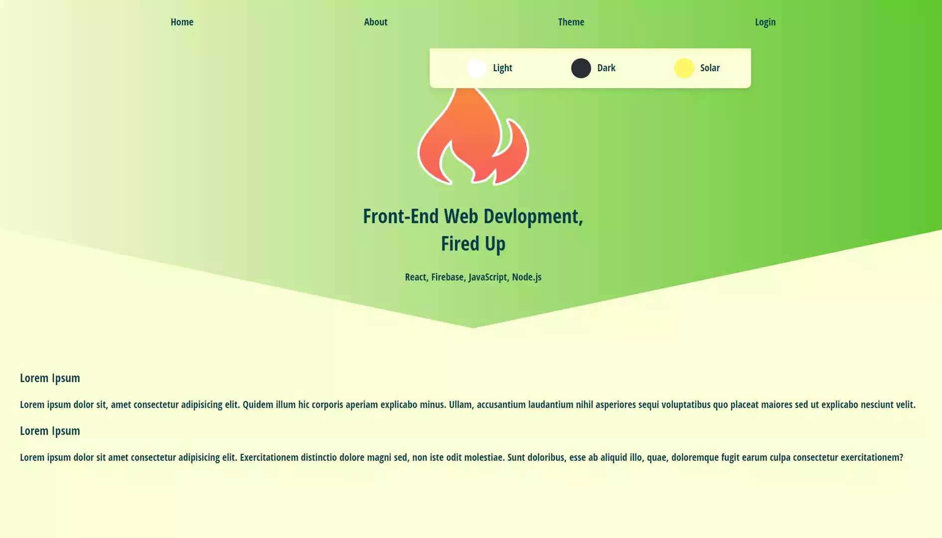 CSS Theme Switcher using HTML, CSS and JavaScript
