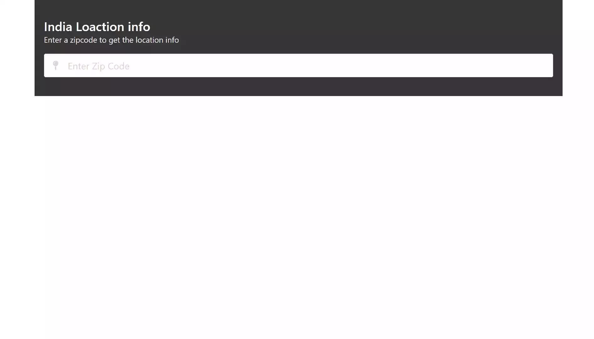 Zipcode App using HTML, CSS and JavaScript