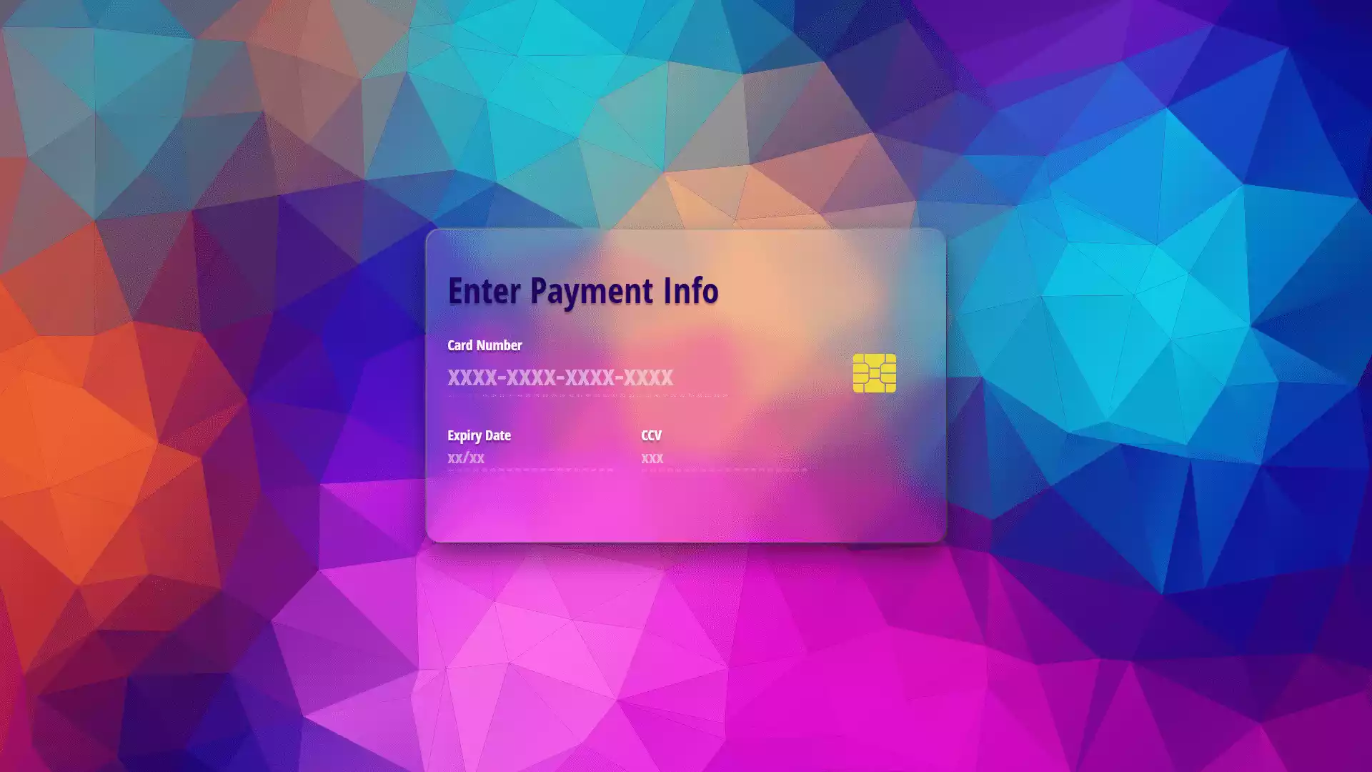Frosted Glass Credit Card Form using HTML, CSS and JS Frosted Glass Credit Card Form using HTML, CSS and JS
