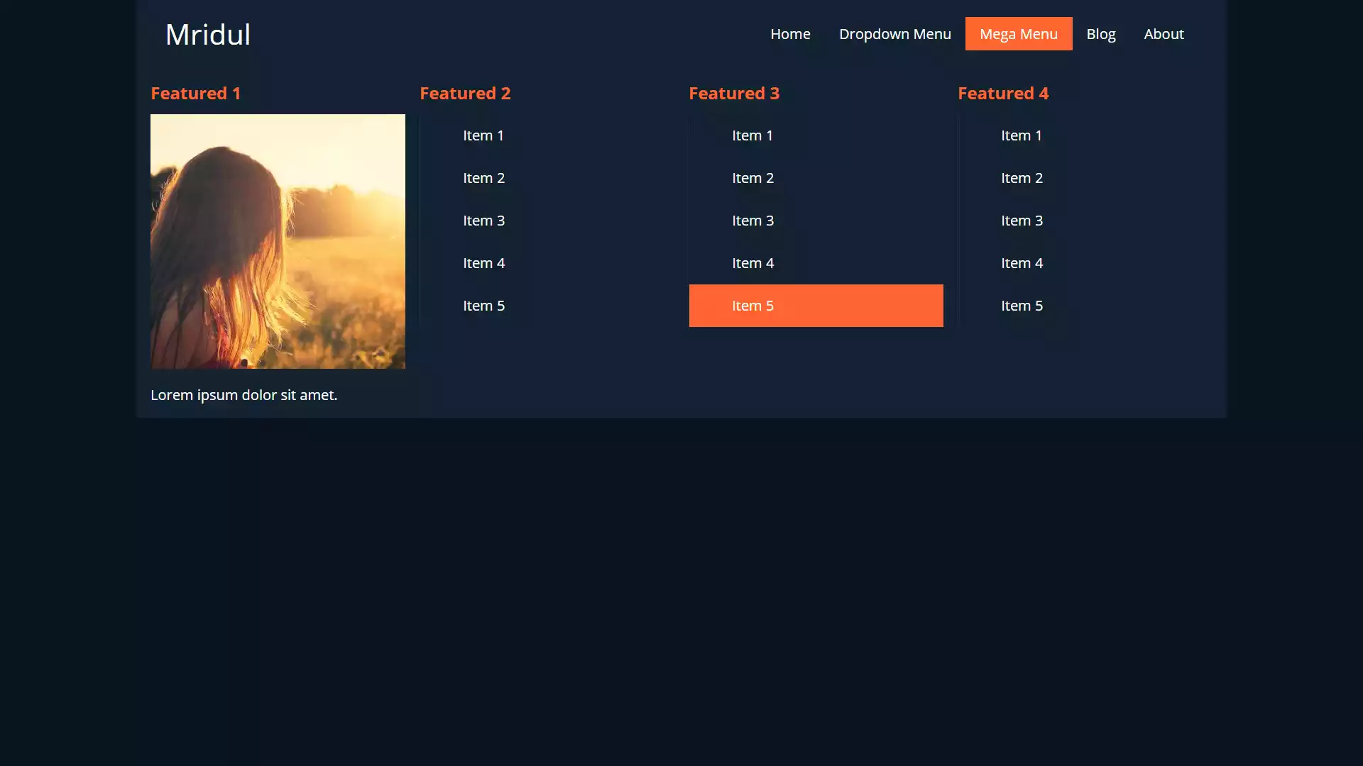 Mega Menu using HTML, CSS and JavaScript | Mridul.Tech Mega Menu using HTML, CSS and JavaScript. Mridul.Tech