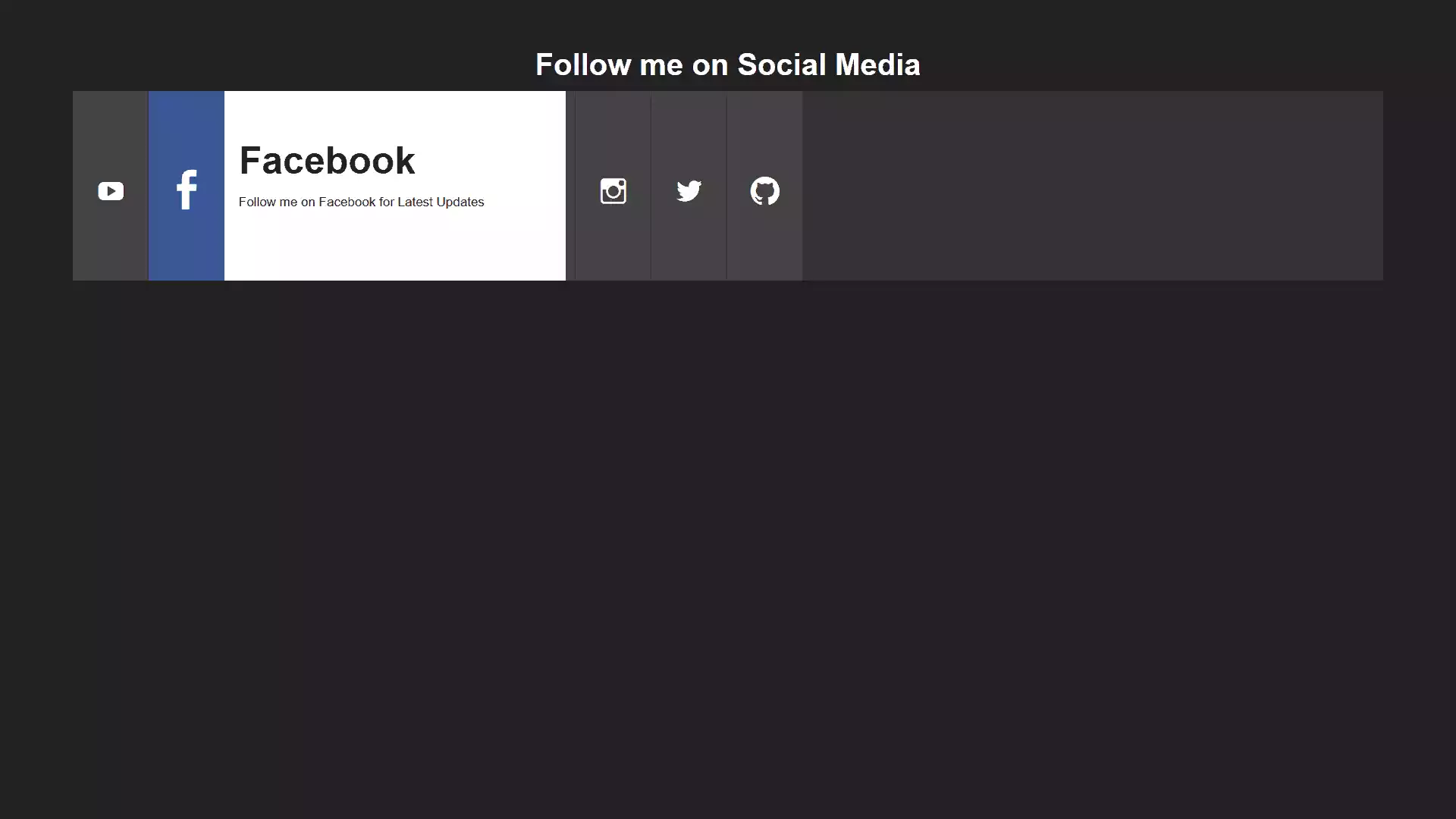 Social Media Accordion using HTML, CSS and JavaScript