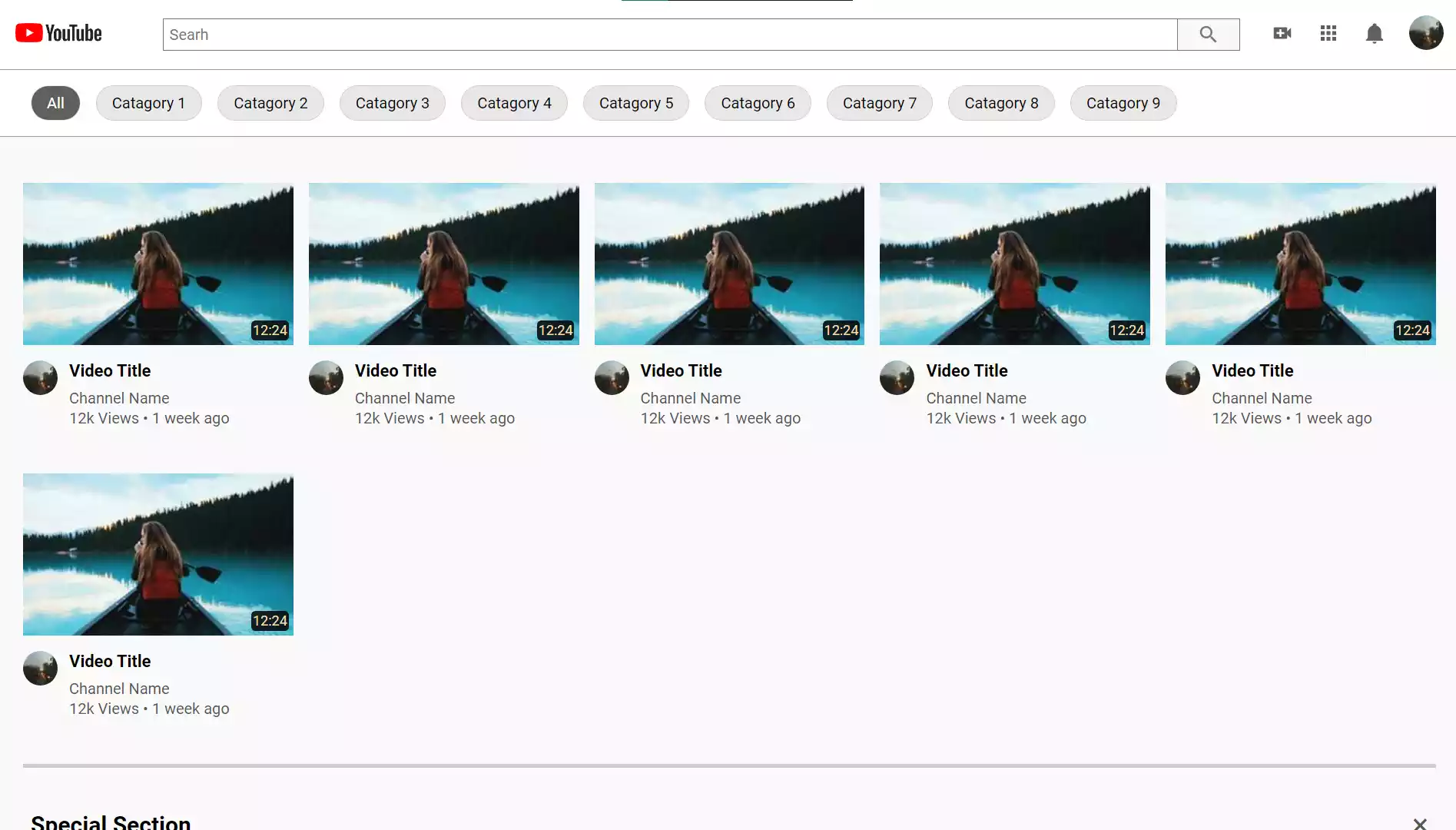 YouTube Landing Clone with HTML
