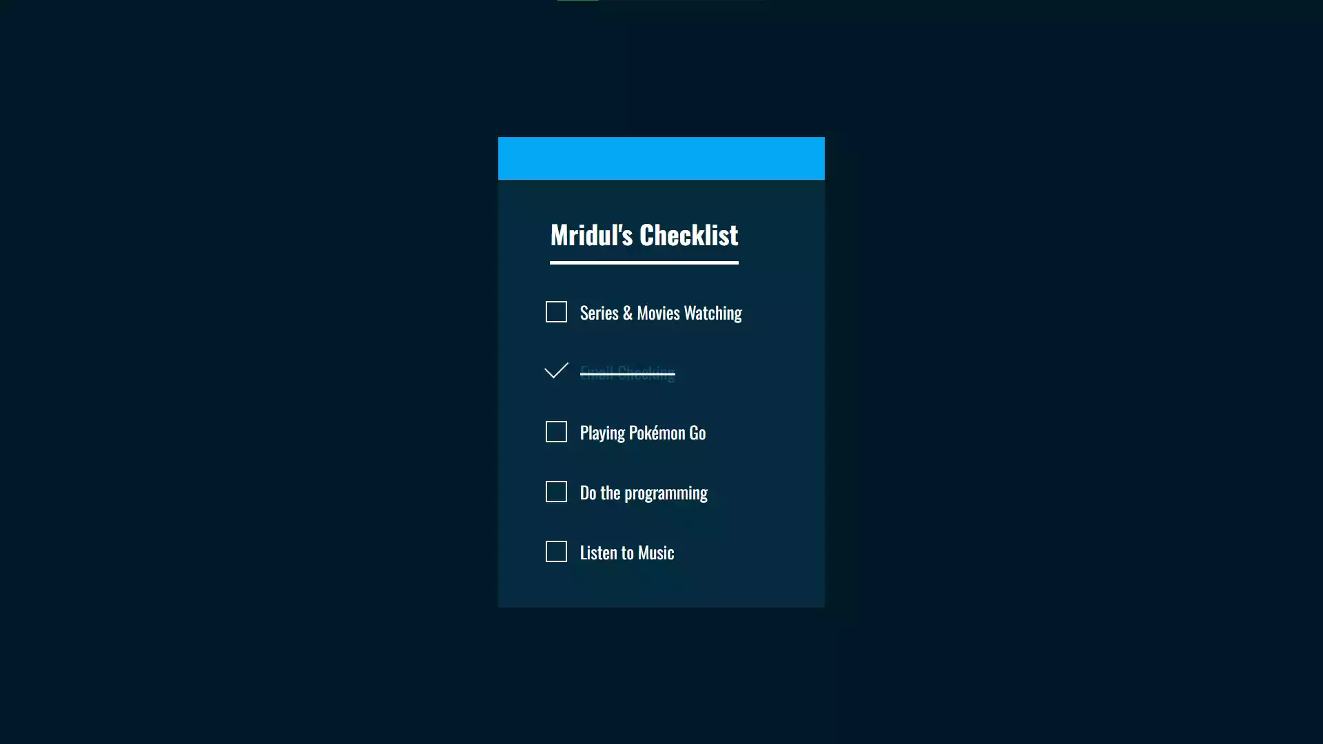Check List with HTML and CSS