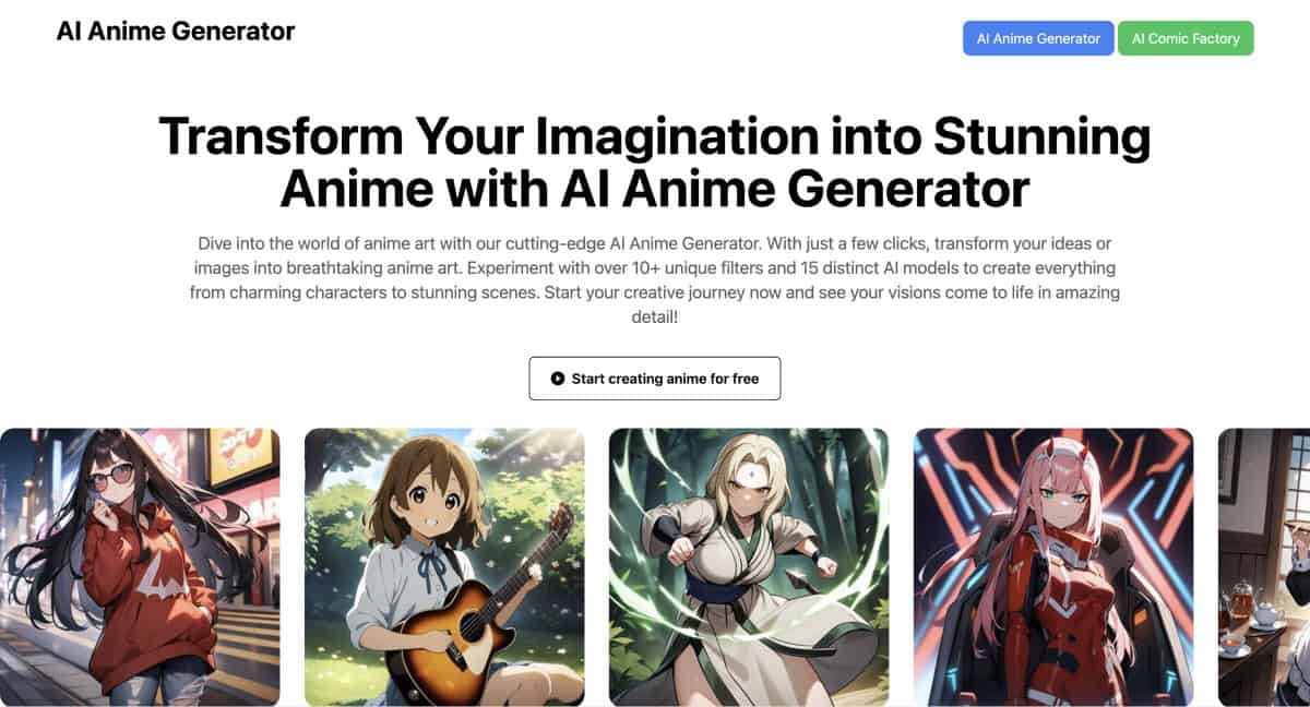 AI Anime Generator AI Anime Generator
