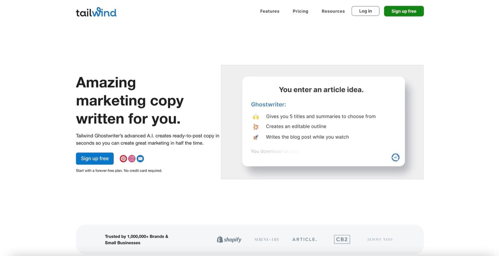 Tailwind Ghostwriter Tailwind Ghostwriter